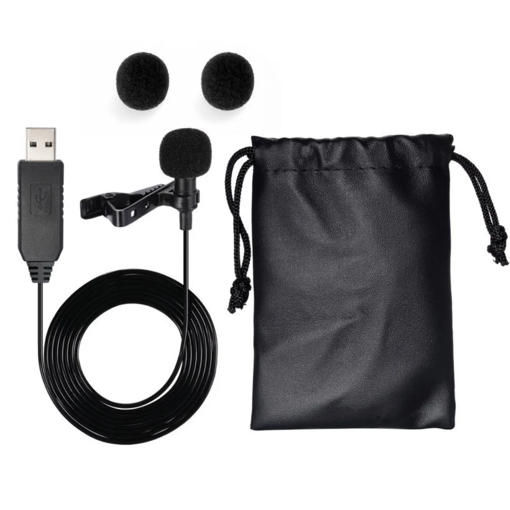 

1.5m Wired Mini Condenser Microphone Clip-on USB Condenser Mic Omni-Directional for Tablet PC Computer Portable with Clipper