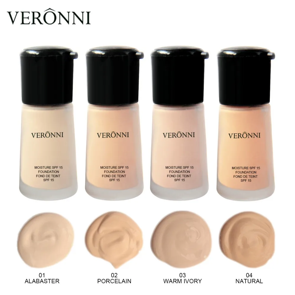 

New Arrival waterproof long-lasting VERONNI Moisturizing SPF15 foundation oil-control 4 colors available drop shipping