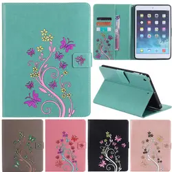 Для iPad мини-мультфильм печати красочный цветок бабочка искусственная кожа флип чехол подставка Чехол для Apple iPad Mini 2 мини 3 Планшеты случае