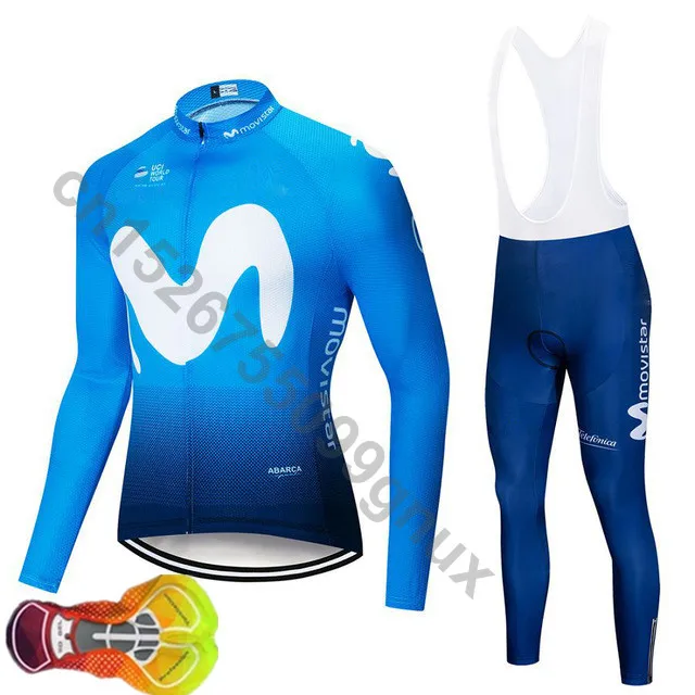 Movistar Team, комплект из Джерси с длинным рукавом для велоспорта, комбинезон, ropa ciclismo, одежда для велоспорта, MTB велосипед, Джерси, Униформа, мужская одежда