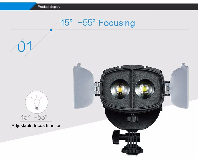 CN-20FC накамерный светодиодный светильник видео Точечный светильник 3200-5600K Регулируемая яркость Фокусировочный светильник для Canon Nikon DSLR камеры видеокамеры