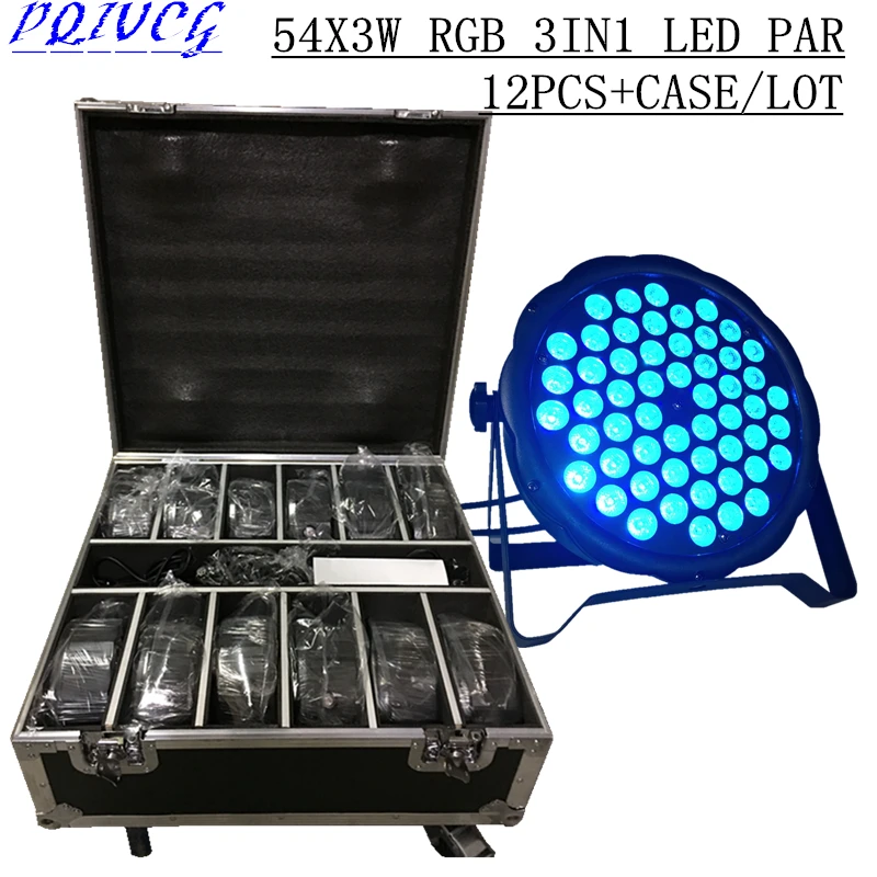 12 шт./RGB 3in1 54X3W светодиодный PAR Светильник + F светильник чехол DMX512 AC110-240V par диско s