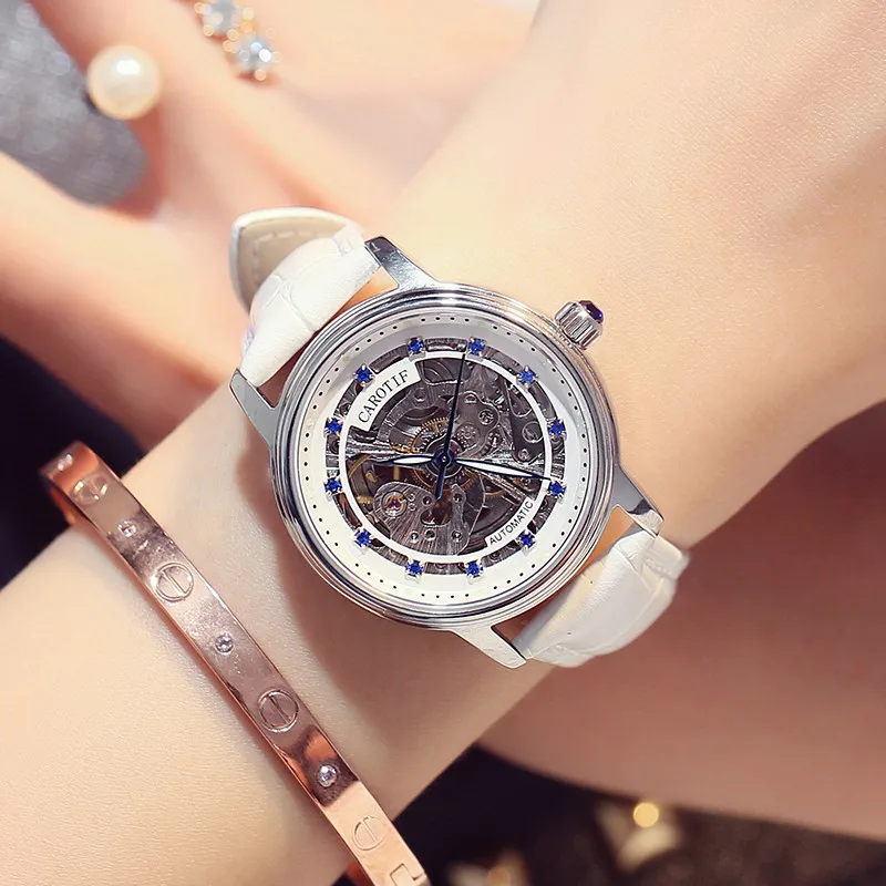 Роскошные Брендовые женские механические часы с сапфировым кристаллом Reloj Mujer, модные элегантные женские часы Montre Femme - Цвет: 1