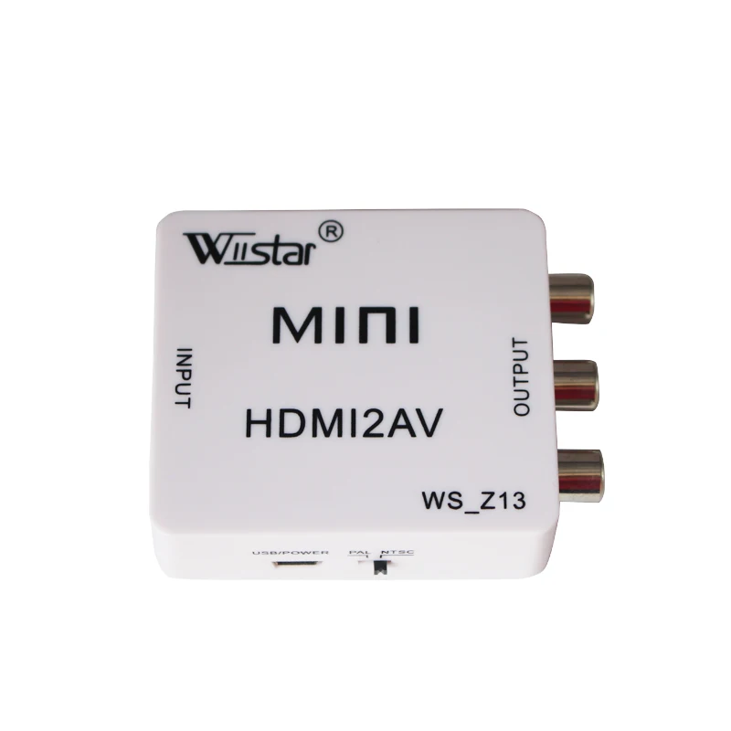 Wiistar HDMI в AV/RCA CVBS адаптер 1080P видео конвертер HDMI2AV коробка поддержка NTSC PAL мини AV