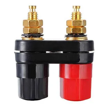 

1 pair Speaker Amplifier Terminal Dual Binding Post Banana Plug Socket Red Black Wire Connectors