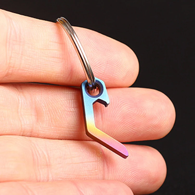

TC4 Titanium Metal Mini Opener Multi-function Keychain Outdoor EDC Camping Tool Keyring FW065