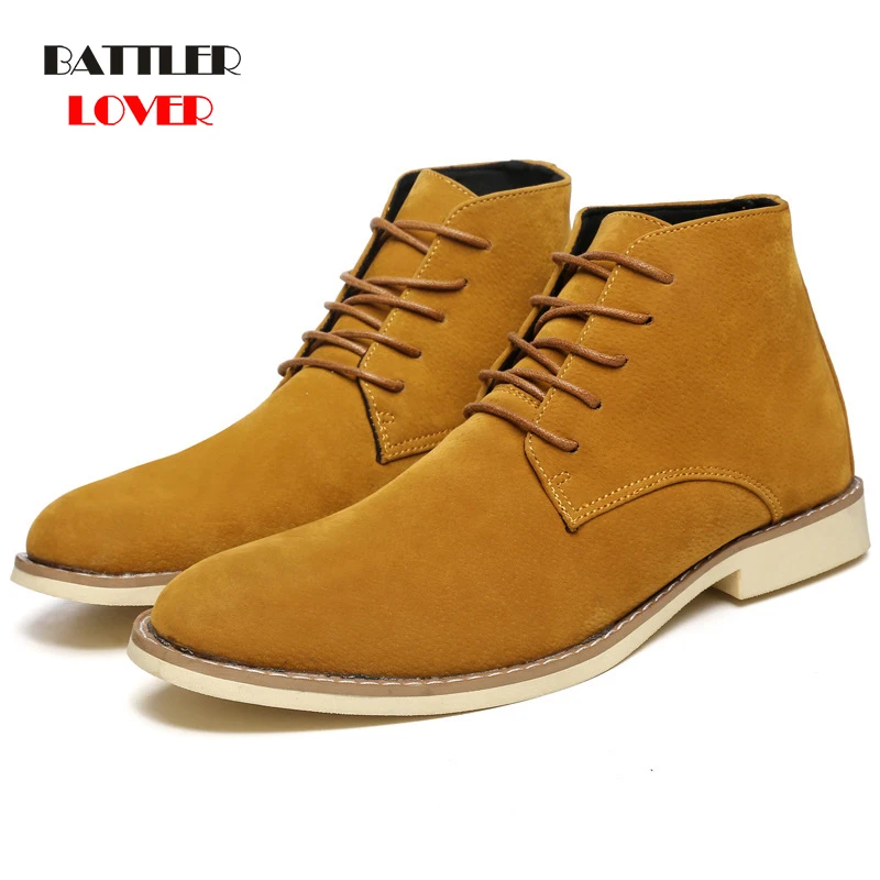 Chelsea Men Boots Classic Fashion Genuine Leather Ankle Boot Men Autumn work safety Winter Dress Shoes Cow Suede Business