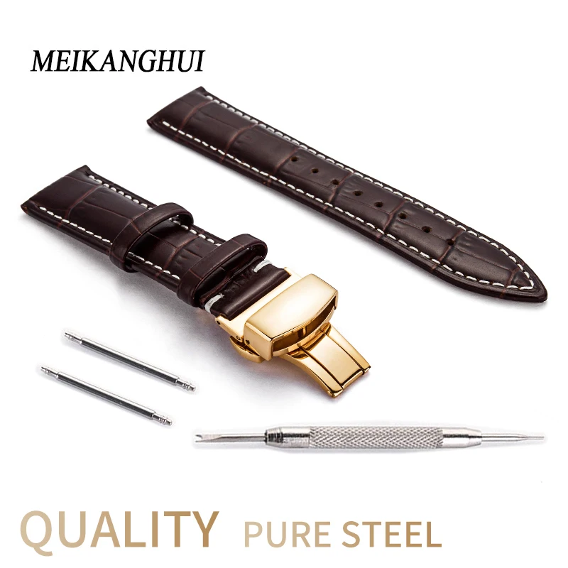 

Genuine Leather Watches Band 12mm 13mm 14mm 16mm 18mm 20mm 22mm 24mm Waterproof Classical leather Watch Accessories Women Straps