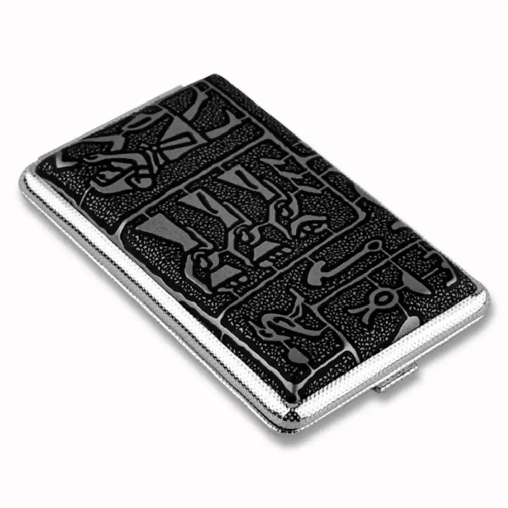 

WITUSE Cigarette Case Box Holder Gift Cigarette Case Silver Vintage Egyptian