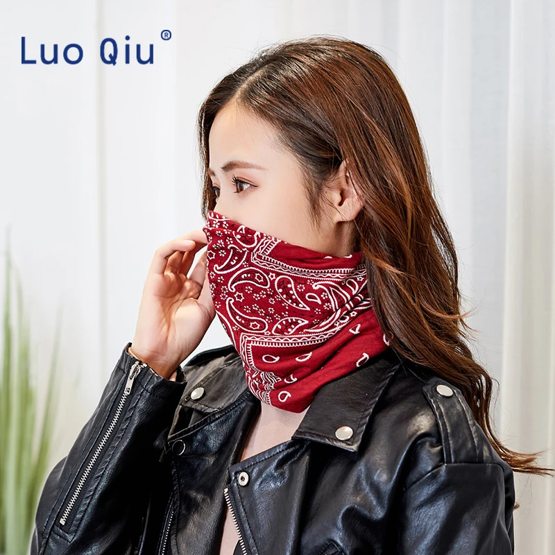 Women Cotton Print Turban Seamless Bandanas Camouflage Head Wrap Fashion Leaf Star Girl Beanie Neck Tube Sweat Hat Turbante Cap