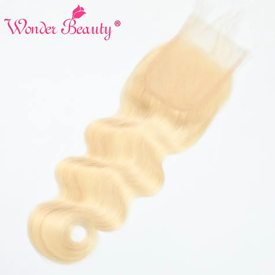 Wonder beauty бразильские волнистые 4x4 кружева Закрытие #613 цвет 100% Remy человеческие