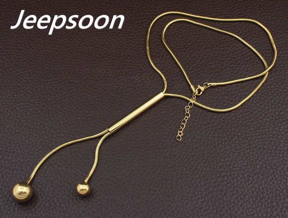 Модные ювелирные изделия из нержавеющей стали для женщин имитация груши Длинная цепочка ожерелье высокое качество Jeepsoon NEIGAFBD