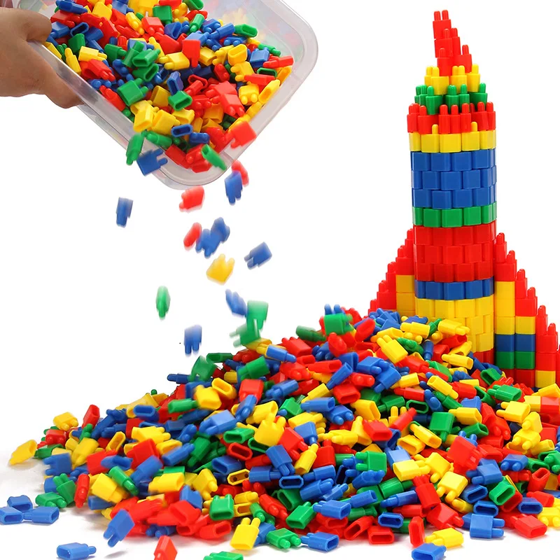 

100-1000pcs rocket bullet building blocks plastic spell insert building blocks children intelligence toys LYQ