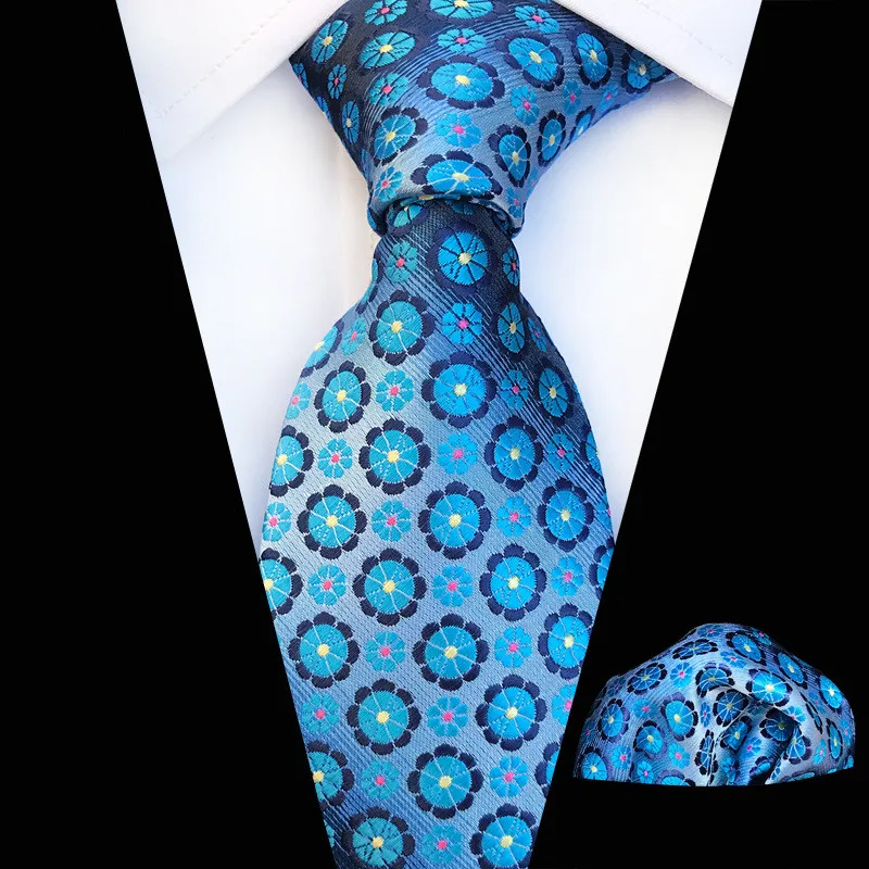 

New Plaid Men Ties Set Extra Long Size 146cm*8cm Necktie Blue Paisley Floral Silk Jacquard Woven Neck Tie Suit Wedding Party