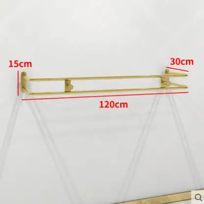 Новая модная одежда магазинный демонстрационный стеллаж для выставки товаров, простые золотые пол-стиль Женская Одежда для хранения данных на стене - Цвет: 4
