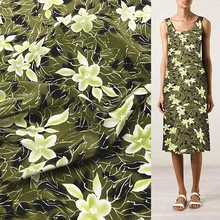 Цветочный узор чистый Шелковый креп DE chine шелковая ткань 18 momme 4" Ширина по двору, SCDC504