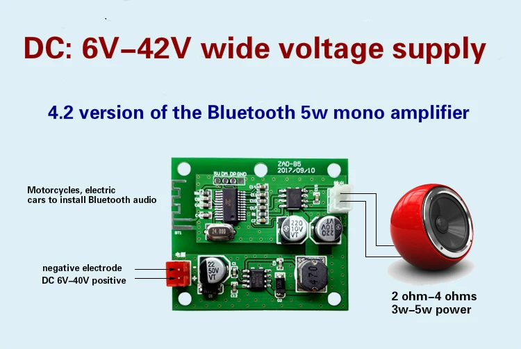 В мини 5 в Bluetooth модуль В 24 в моно 5 Вт усилитель аудио доска готовой В 12 в цифровой мини аудио аксессуары