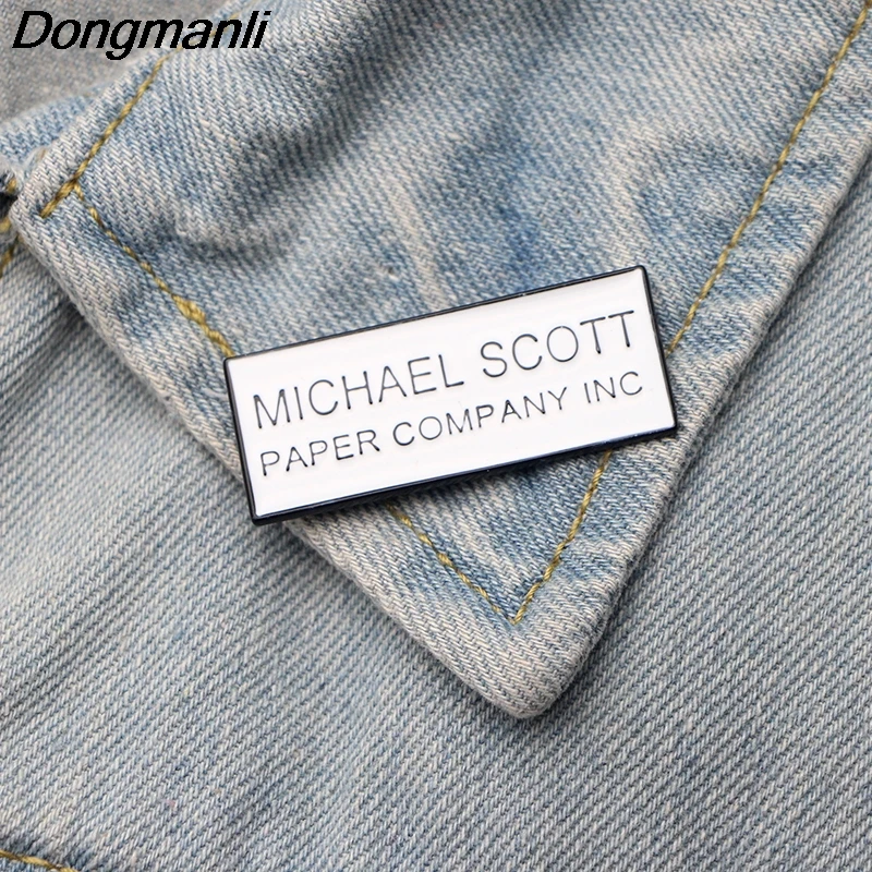 

DMLSKY Dunder Mifflin Enamel Pin Jewelry Michael Scarn Metal Brooch Clothes Pins Pam Beasly Fashion Brooches M2714