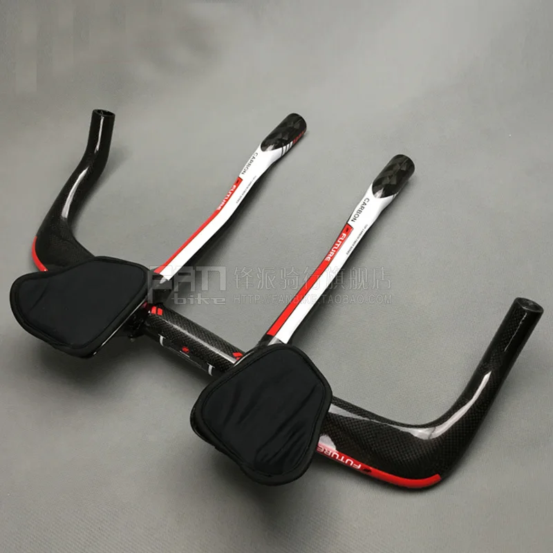 

FUTURE brand from taiwan full carbon rest handlebar + TT style handlebar =one set 3K finish red color 31.8*400/420/440/460mm