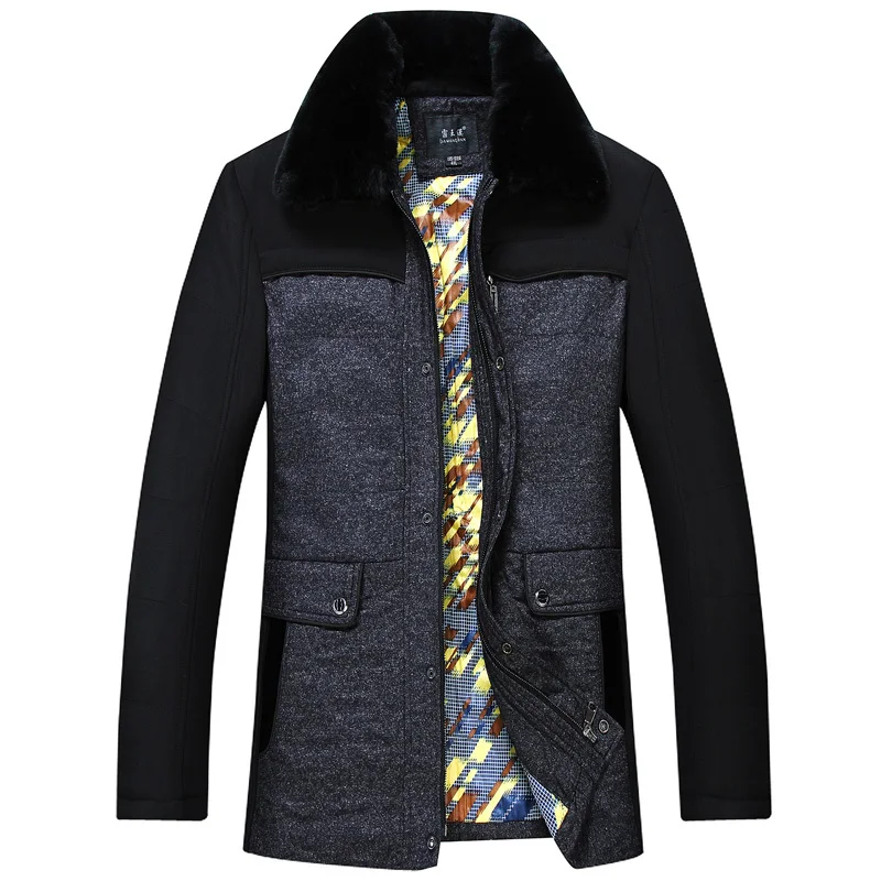 Free shipping men collar thick padded jacket Korean version of casual men s high quality winter