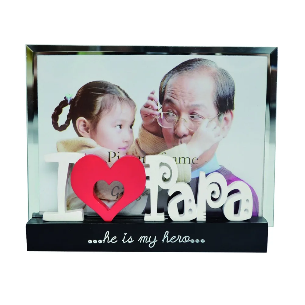 5x7 Picture Frame I Love Papa Photo Frames Fathers Day Gift Kids Room Decoration For Home Glass Covering Front | Дом и сад