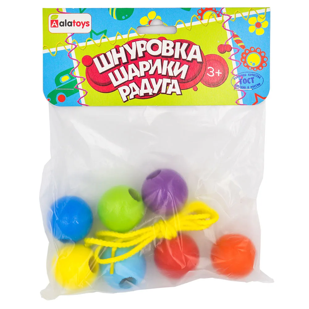 Шнуровка "Шарики радуга" Alatoys SHN32