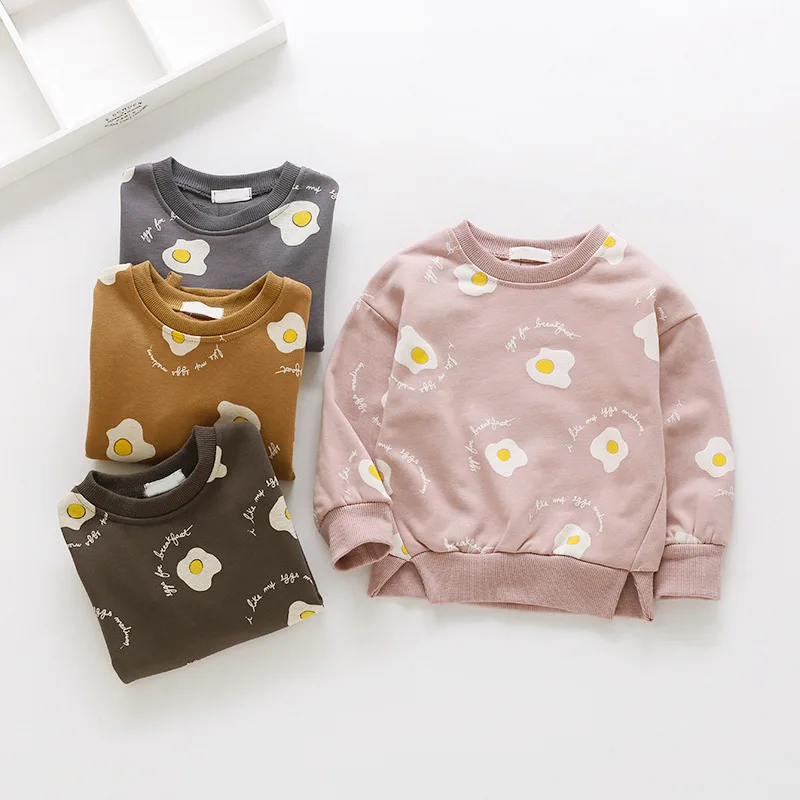 Cartoon omelette full of children's sweater 18 autumn style Joker pullover foreign trade children's clothing wholesale
