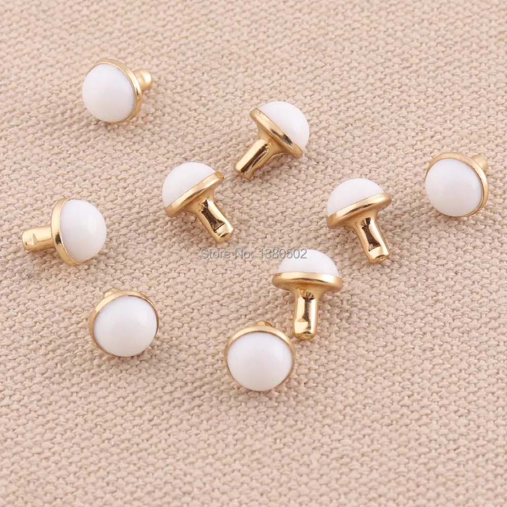 50PCS/lot White Color Pearl Decoration Rivets Rapid Stud Garment Rivet for Bag Leather Craft