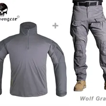 Военная охотничья Боевая полевая Униформа EMERSON Gen3 тактическая рубашка и брюки наколенник EM9293 EM9294 серый волк