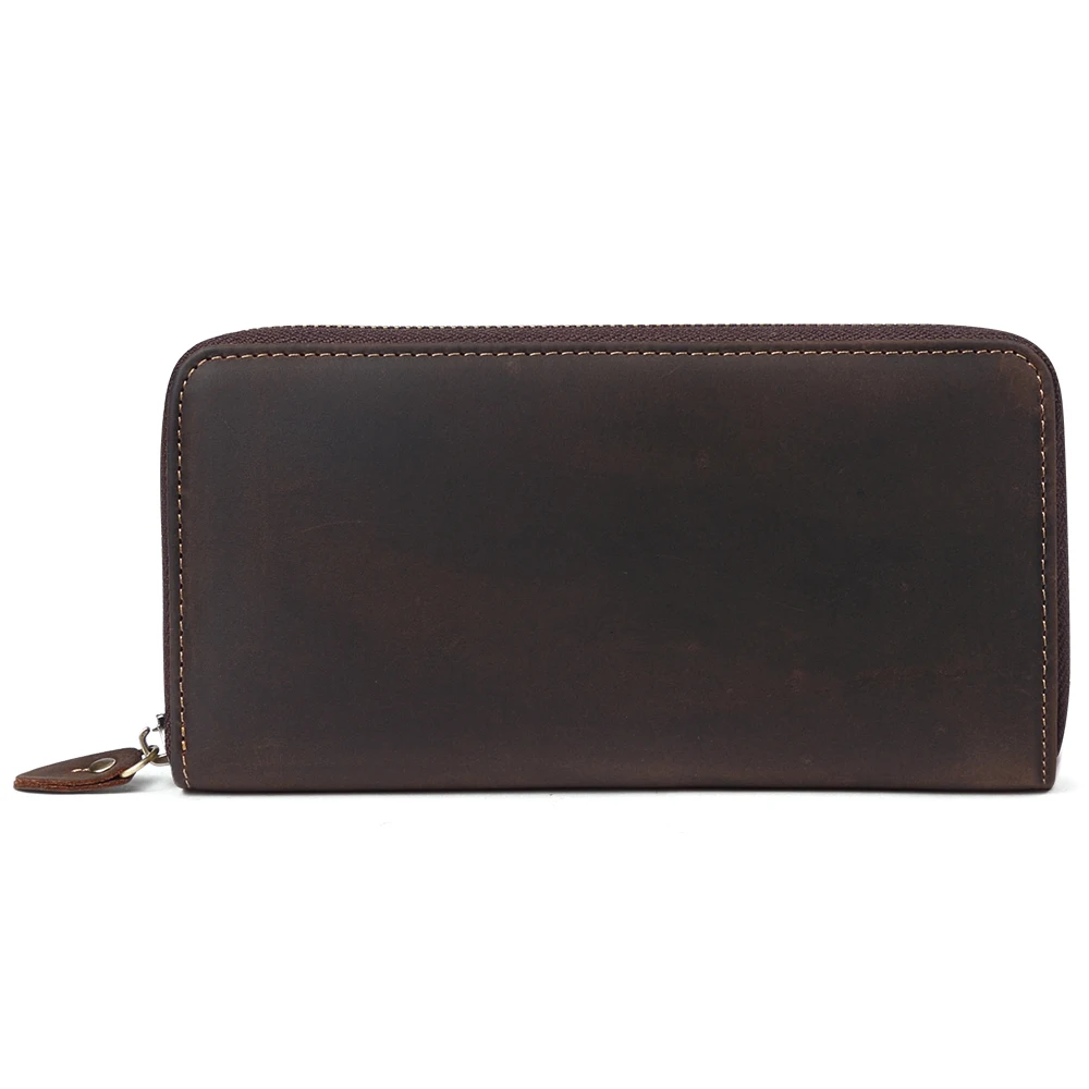 

JOYIR Men Genuine Leather Long Clutch Wallets Phone Zipper Wallet Leather Coin Purse Money Card Holder Carteira Masculina Wallet