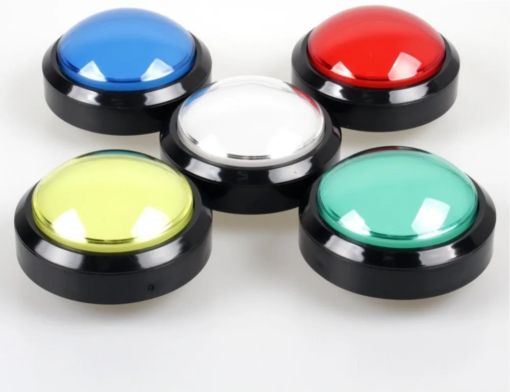 5pcs lot 100mm Convex Round Push Button LED Illuminated Momentary Push Buttons with Microswitch for DIY Arcade Game Parts  (1)