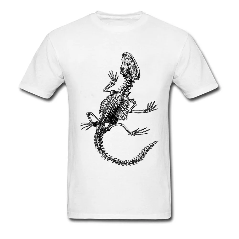 Printing Printed Summer 100% Cotton Round Collar Man T Shirt Casual Tee Shirt Prevailing Short Sleeve T-Shirt Top Quality Lizard by EncycloArt Reptile Skeleton Anatomy white