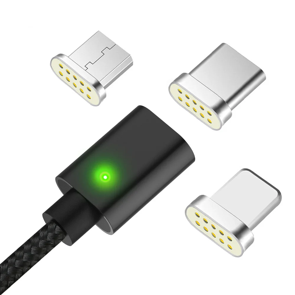 EtopLink جديد المغناطيسي شفط شحن كابل يو اس بي أعمى شفط المغناطيس النايلون كابل بيانات LED المصغّر usb نوع-C شاحن كابل يو اس بي s