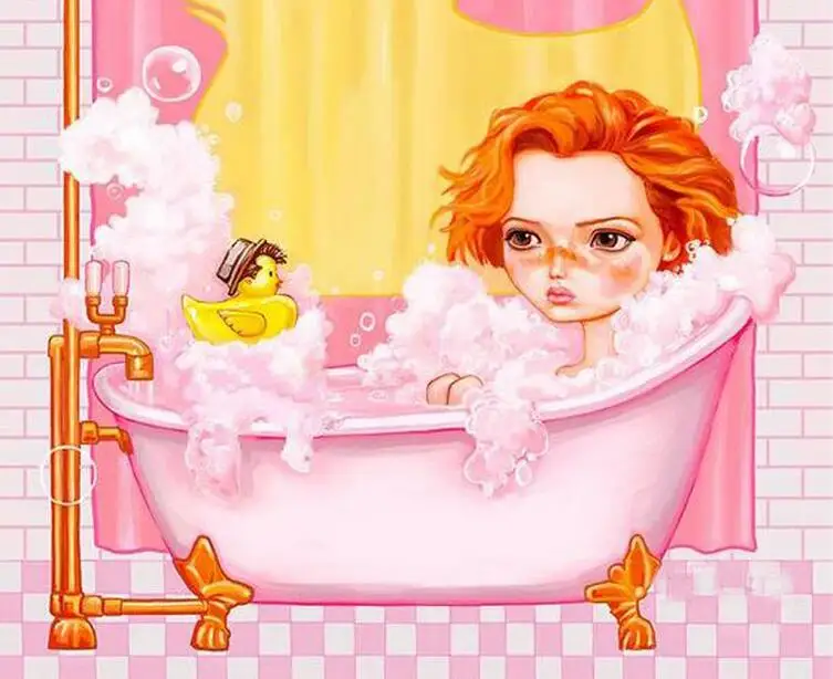 Abstract art puzzle Bathing Girl Diamond Painting 5d diy Cross Stitch Square Embroidery diamond pictures full rhinestones | Дом и сад