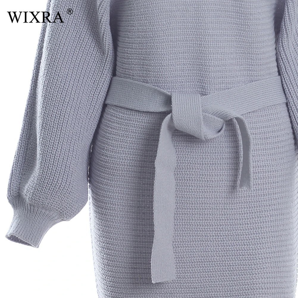 Wixra осень 2018 хит новый свитер короткое платье сексуальное с вырезом лодочкой