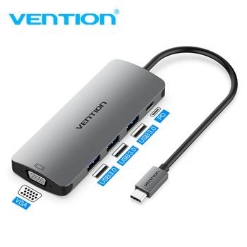 

Vention USB C to VGA Adapter USB 3.1 to VGA Converter USB 3.0 Hub for MacBook Samsung Galaxy S8/S9 Huawei P20 Pro USB-C VGA HUB