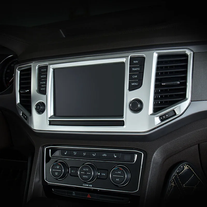 

ABS Chrome For Teramont Atlas 2017 2018 Car navigation panel Cover Trim