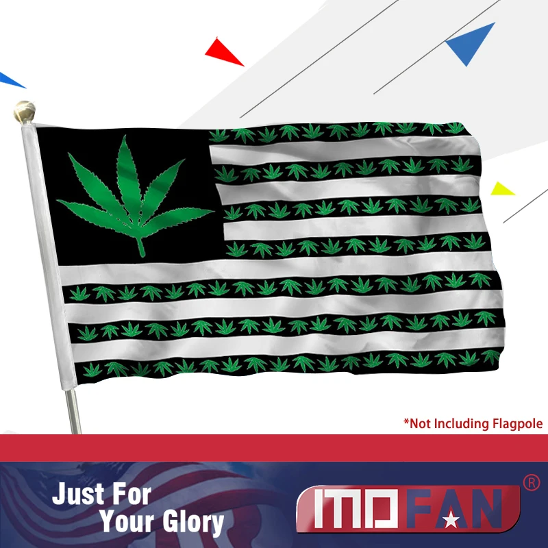 

MOFAN Green Leaf Flag 3x5ft Polyester Nicely Stitched and Bright Color with 2 Solid Grommets Decorations Indoor/Outdoor