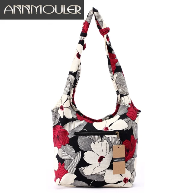 Annmouler Vintage Women Messenger Bag Cotton Fabric Shoulder Annmouler Vintage Women Messenger Bag Cotton Fabric Shoulder Bohemian Chic Hobo Gypsy Travel