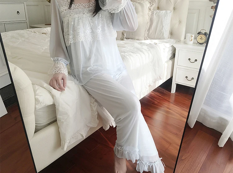 Mulher conjunto de pijama terno sexy rendas