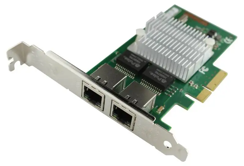 2 Порты адаптер Gigabit Ethernet pcie x4 платы NIC 10/100/1000 м Чипсет nhi350am2