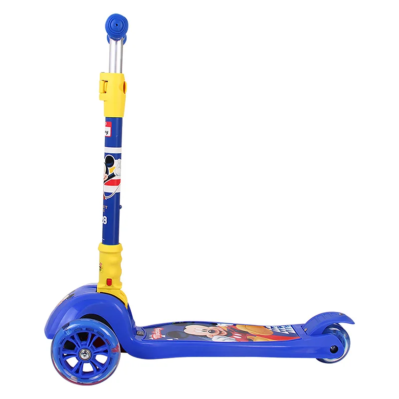 Disney Children's Scooter Tricycles For Children Tricycle Folding Scooter Adjustable Height PU Wheel Wheel Flashing 3-10year old (1)