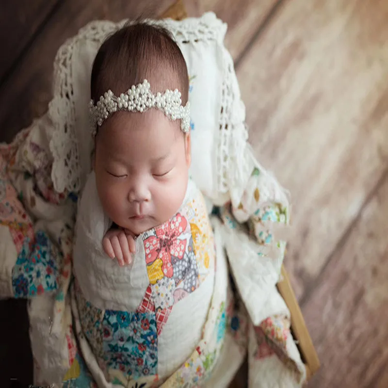 Fashion baby headband princess lace pearl handmade decorative hair accessories hair band