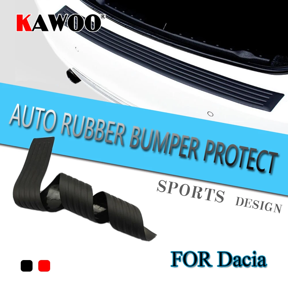 KAWOO For Dacia Duster Sandero Dokker Logan Lodgy Rubber Rear Guard Bumper Protect Trim Cover Sill