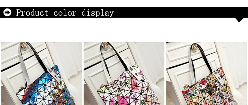 Fashion Ladies Folded Geometric Plaid Bag Women Laser Bright Casual Totes Bag Shoulder Bags Fold Over Bao Bao Handbags (10)