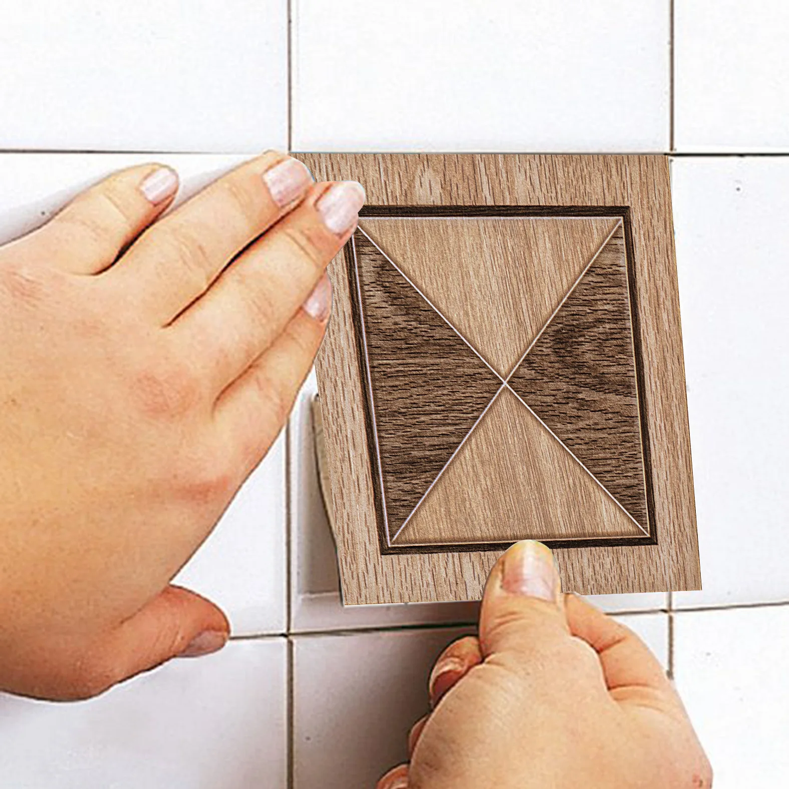 

10pcs/set Funlife Self Adhesive Mosaic Tiles Sticker For Kitchen Bathroom Wall Tile Decor Waterproof Peel&Stick PVC Marble Tile