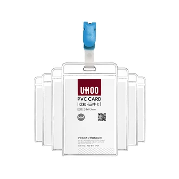 

14pcs/lot ID Badge Holders Waterproof Transparent PVC Card Holders with 360 Degree Rotate Buckle Clips Working Name Tag