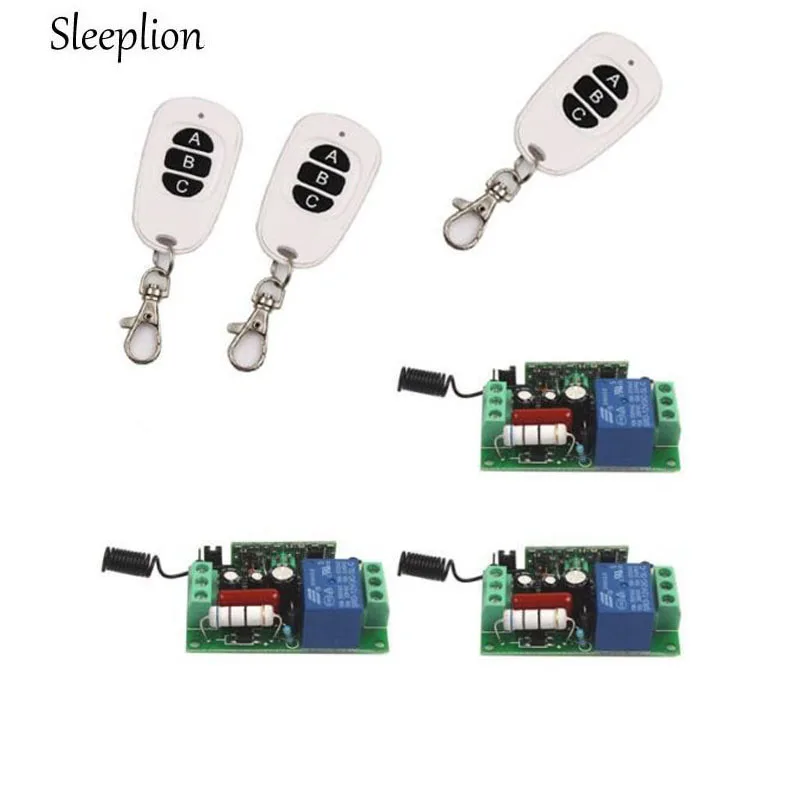 Sleeplion Sleeplion Home AC 220V 10A 1CH Relay 3 3 Key RF Wireless Remote Switch Transmitter