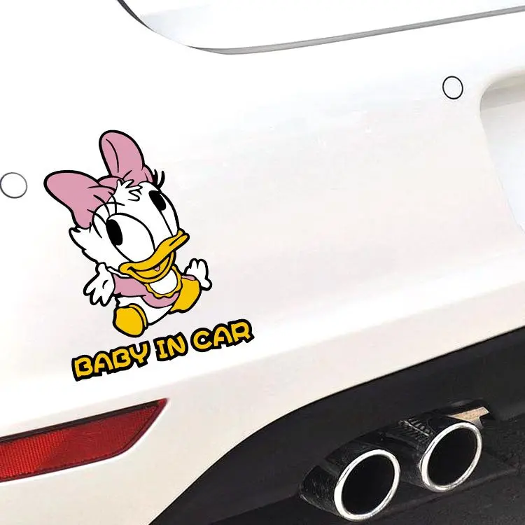 Наклейки на автомобиль Микки Маус Дональд Дак ребенок в машине на доске мультфильм милый прекрасный творческий Декор наклейки авто тюнинг стиль D10