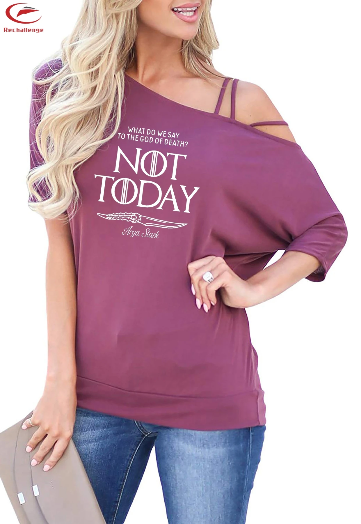 

Game of Thrones Shirts Women Plus Size Streatwear T-shirts Black 2019 Summer Arya Stark Not Today Printed T-shirts for Women